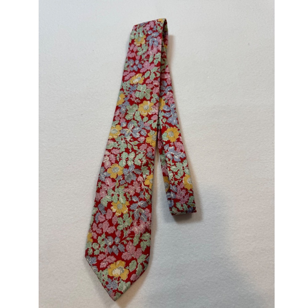 Heritage Liberty of London Cotton Floral Tie Mens One‎ Size Red Multi